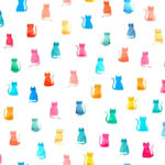Dear Stella Hello Kitties on white 