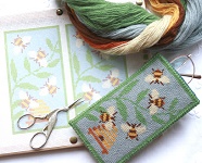 One Off Blue Bees Spectacle Case Kit