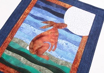 PingWynny Moon Gazing Hare Art Quilt